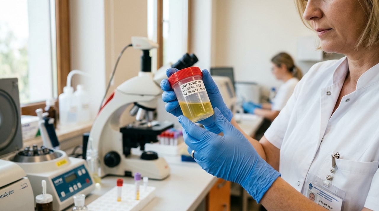Białko w moczu – badanie próbki moczu w laboratorium diagnostycznym