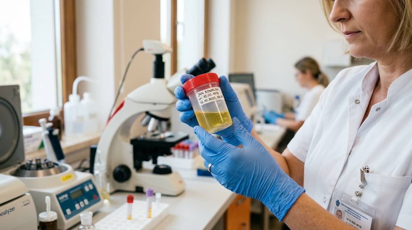 Białko w moczu – badanie próbki moczu w laboratorium diagnostycznym